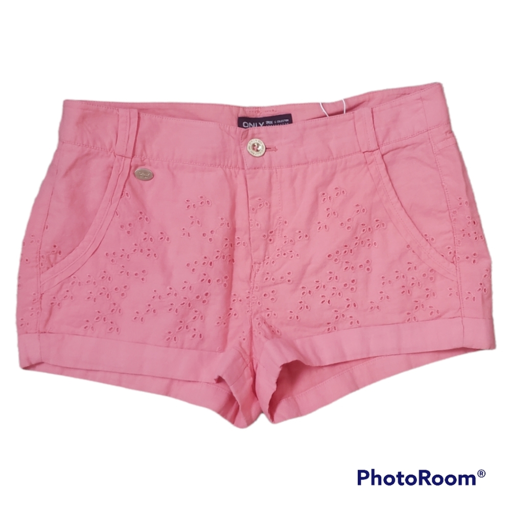 Only True Collection Streetwear Turn Up Shorts Pink Xsmall NEW